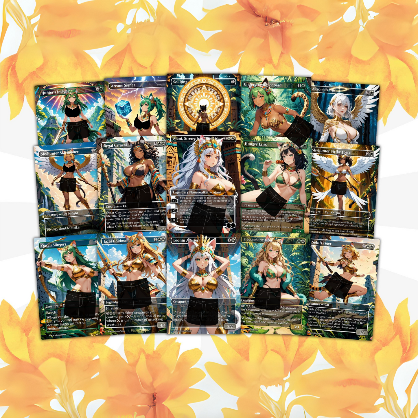 Cat Girl Tribal Anime Waifu Proxy Commander Deck Custom Proxy EDH High Quality Cards