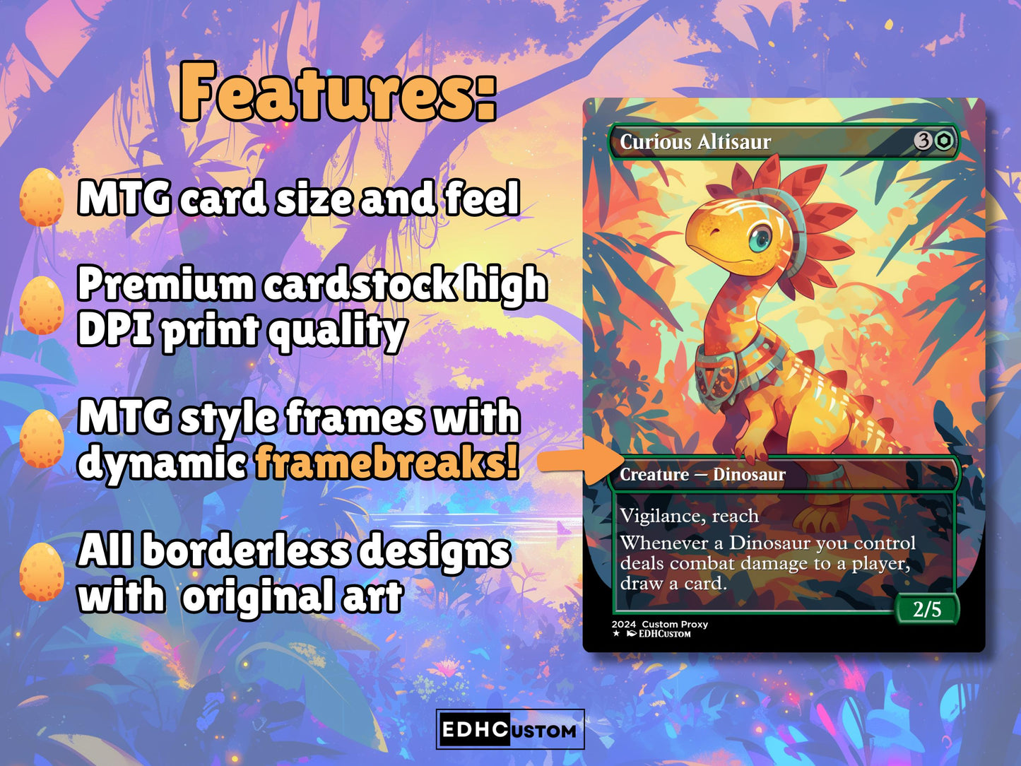 Dinosaur Proxy Deck Pantlaza 100 Cards + Sideboard + Tokens | Premium Quality Custom MTG Proxies for EDH Commander