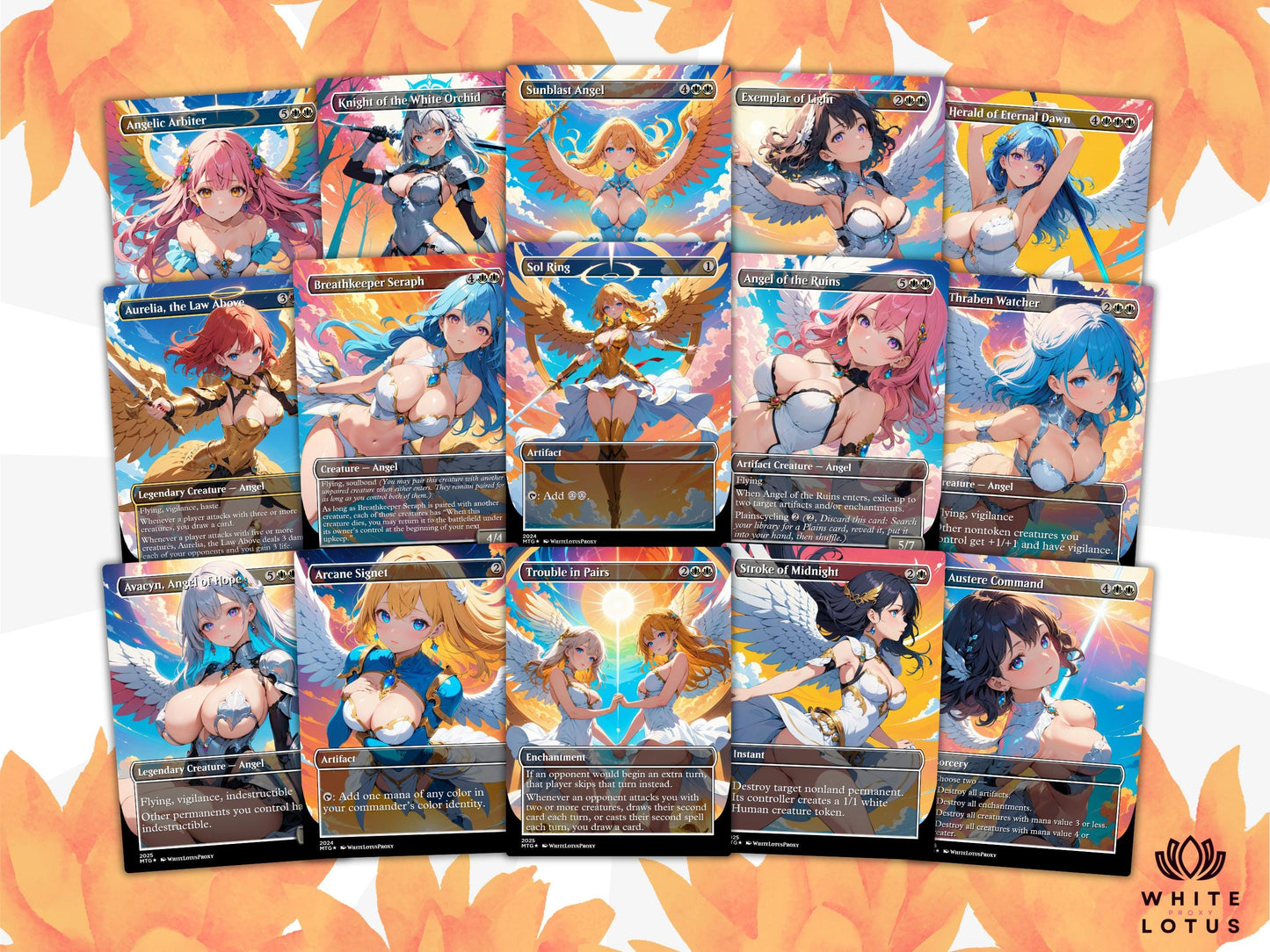 Aurelia Angels Extra Combats Anime Waifu Proxy Commander Deck Custom Proxy EDH Angel English High Quality Cards