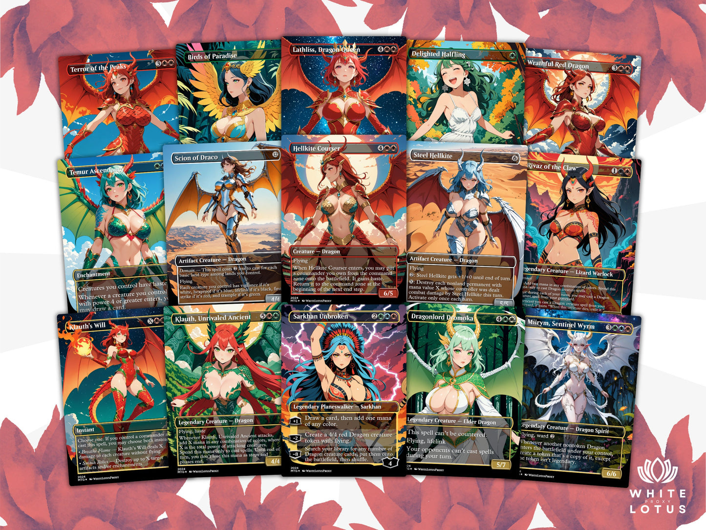 The Ur Dragon Anime Waifu Proxy Commander Deck Custom Proxy EDH Dragon Tribal English High Quality Cards