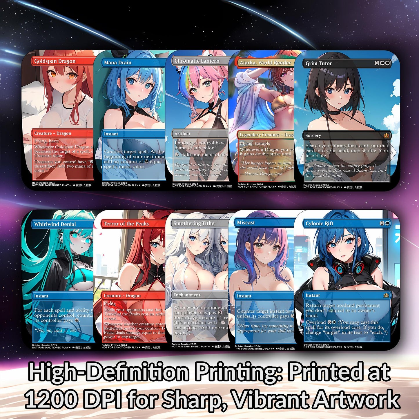 The Ur-Dragon Anime Waifu Proxy Custom Card TCG Foil/NonFoil Mature Gorgeous Anime Art For EDH Commander Gift For Him/Her