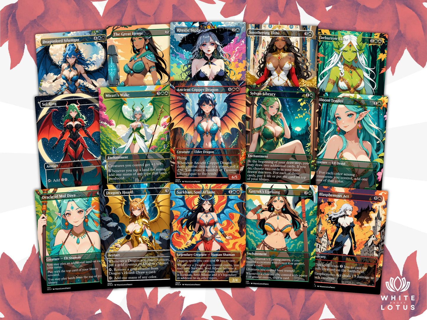 The Ur Dragon Anime Waifu Proxy Commander Deck Custom Proxy EDH Dragon Tribal English High Quality Cards