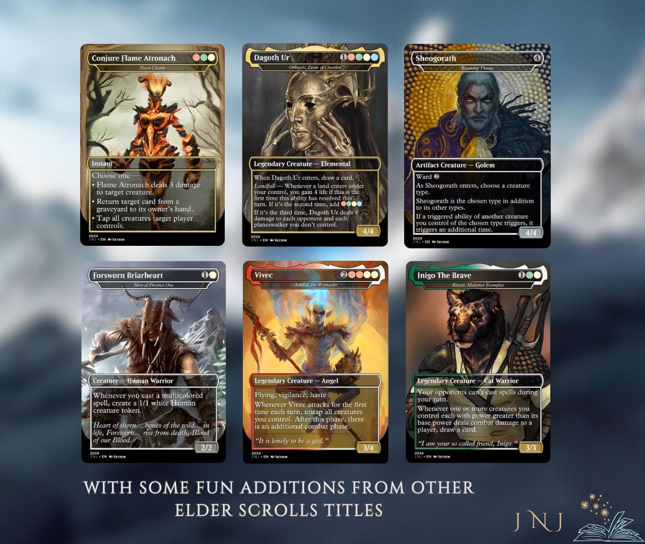 Skyrim Themed Commander Deck Proxies, Multi Colour Combo, 120+ Unique Cards, Quality Custom Card Proxy for Commander EDH