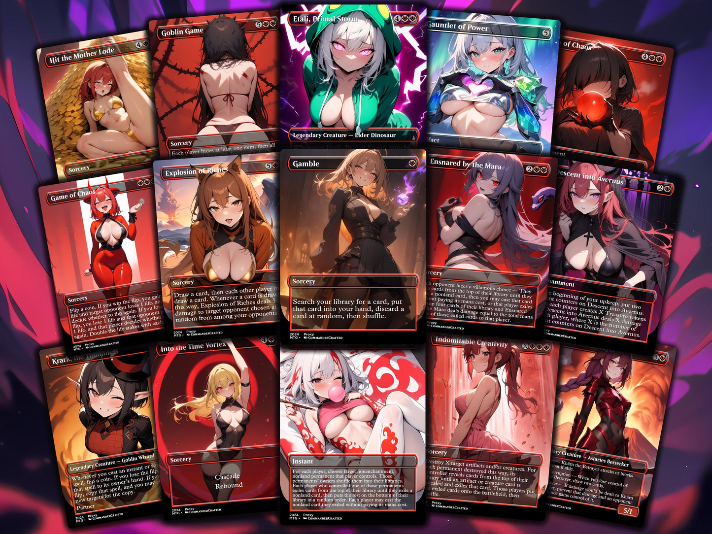 Chaos Commander Deck Zurzoth Custom MTG Cards Premium Proxy Cards Complete EDH Deck Premium Quality