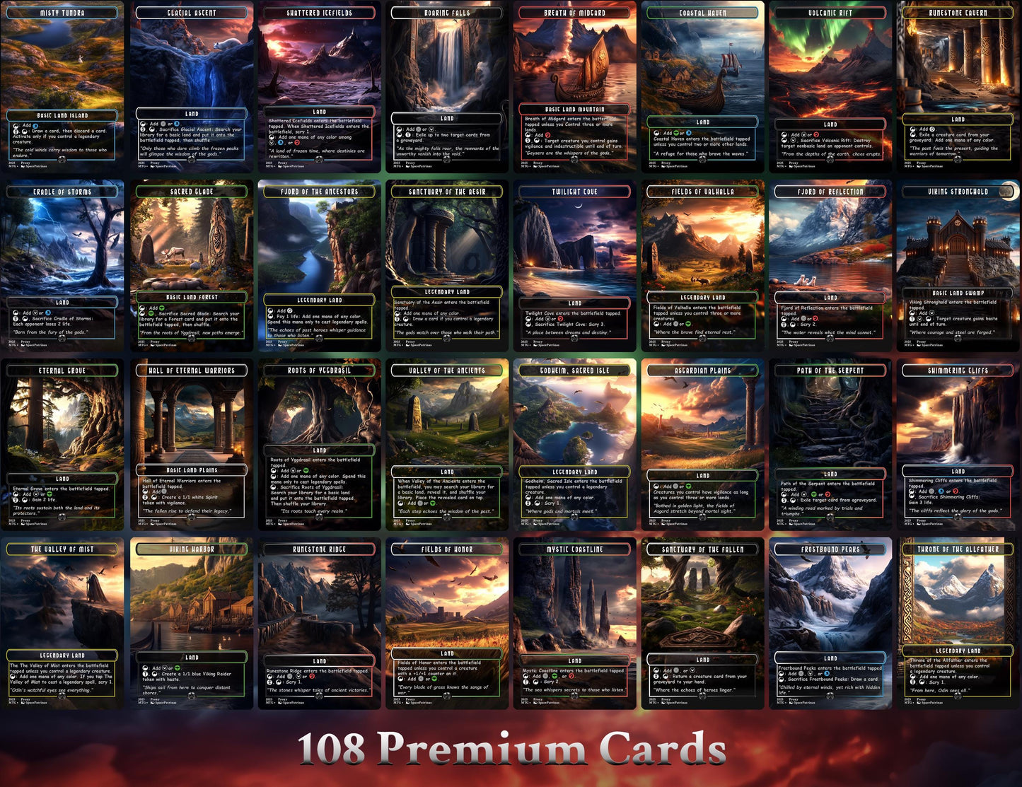 Vikings Commander Deck | 108 Proxy Cards | Viking Deck | TCG Commander Deck | Trading Cards Private Use | Mtg Proxy | DIY Cards | EDH Deck