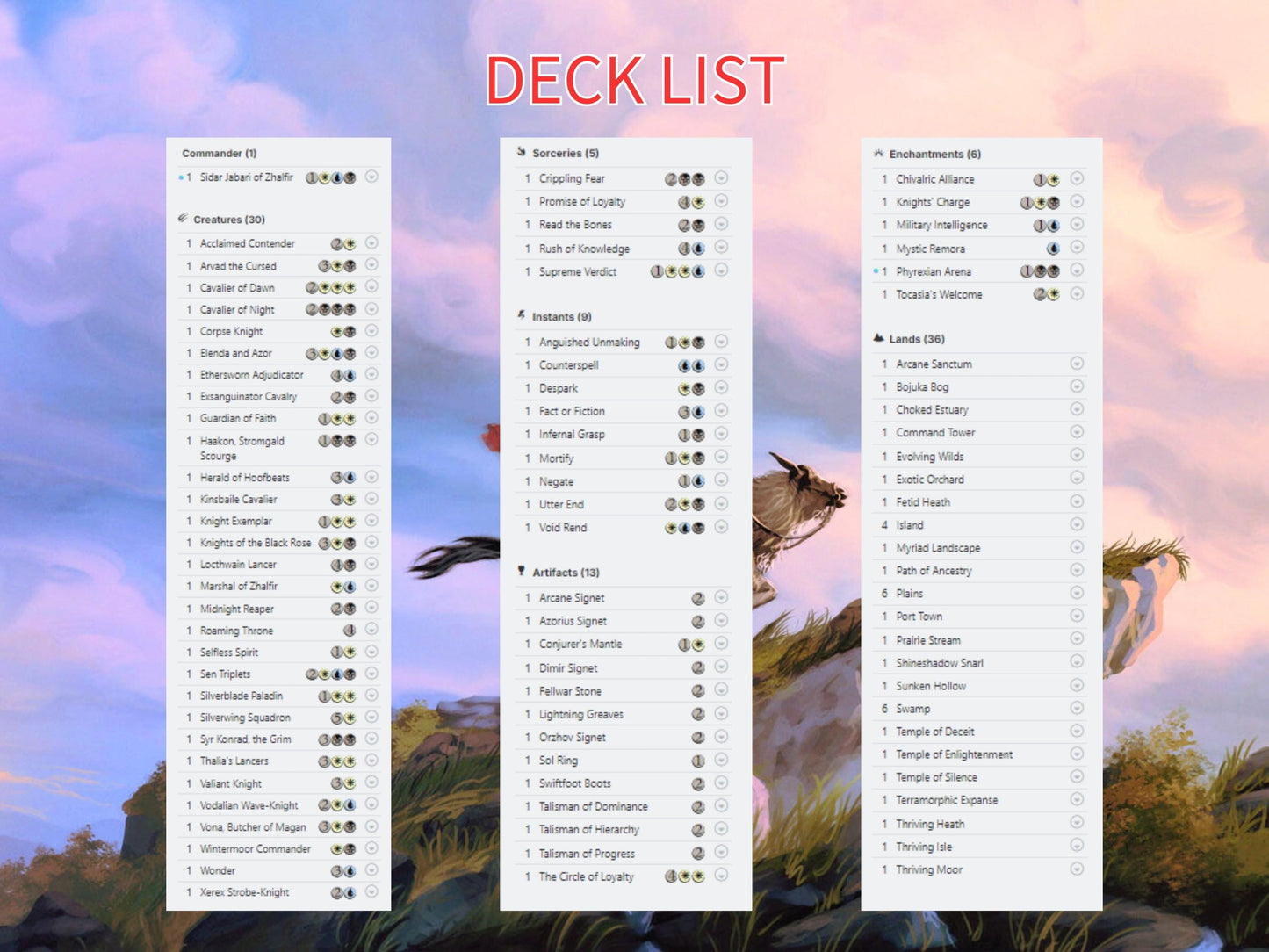 Elden Ring Commander Deck • Elden Ring Mtg Proxy Deck • Mtg Commander Deck • Custom MTG card • Sidar Jabari of Zhalfir • Mtg Proxy Commander