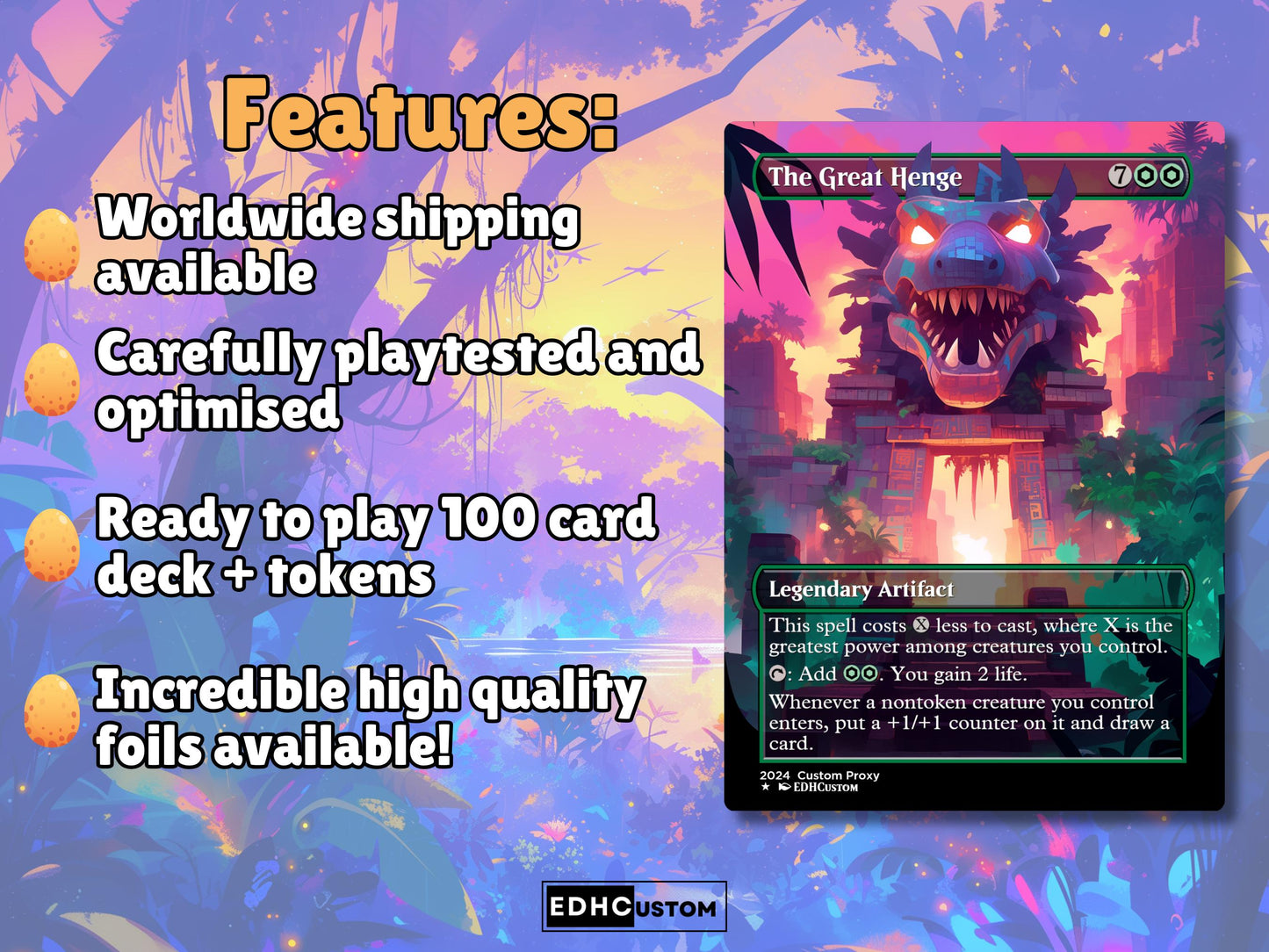 Dinosaur Proxy Deck Pantlaza 100 Cards + Sideboard + Tokens | Premium Quality Custom MTG Proxies for EDH Commander