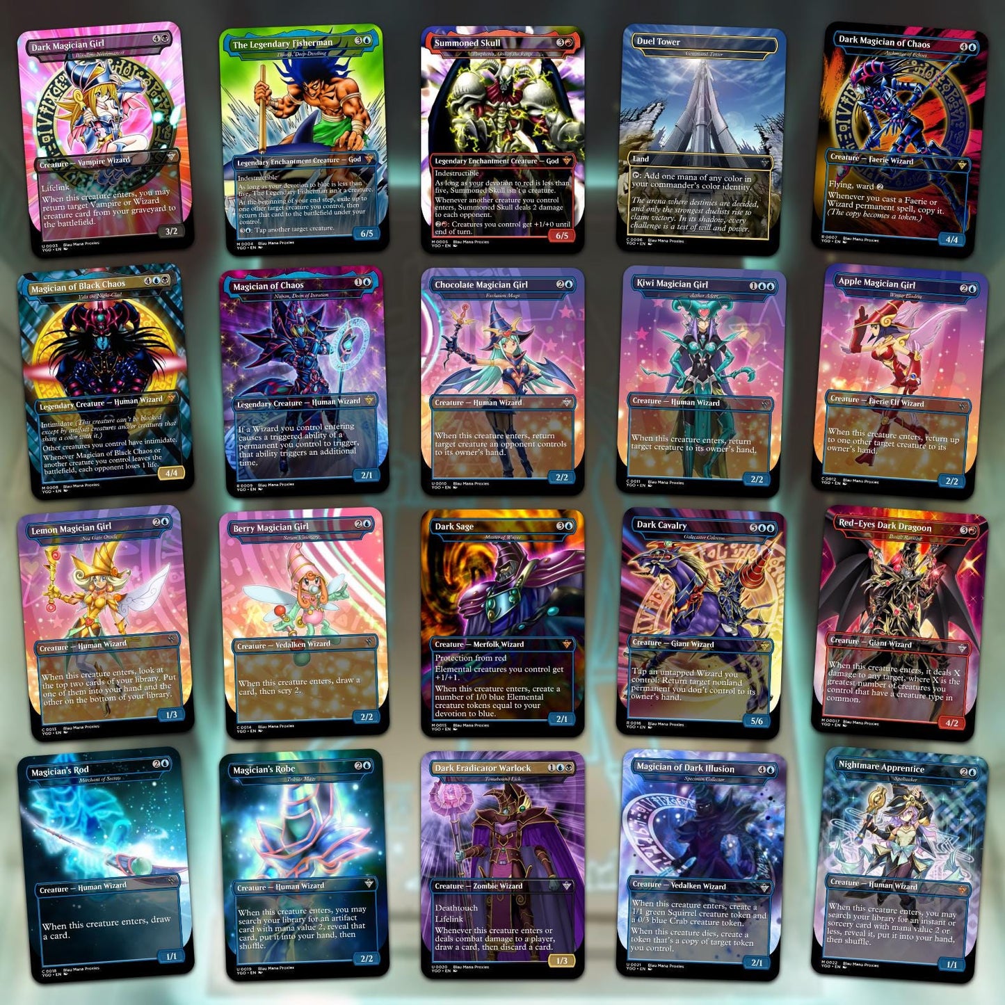 Yu-Gi-Oh MTG EDH Commander Proxy Deck - Dark Magic! - Wizards - 100 Cards, 8 Tokens - Magic - Gathering - Yugioh - Proxies - Orica