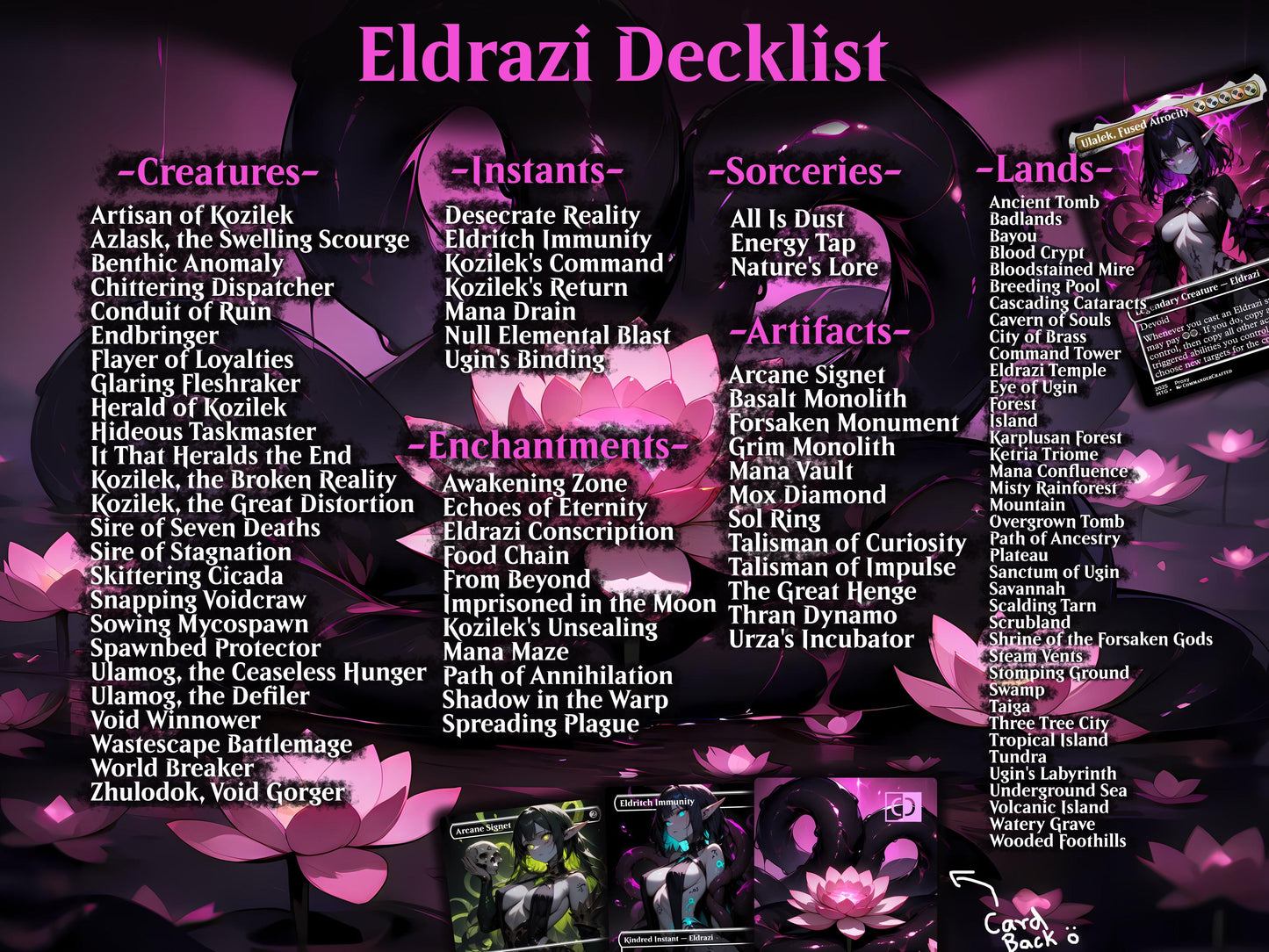 Eldrazi Tribal Commander Deck Ulalek, fused atrocity Complete EDH Deck Proxy Deck
