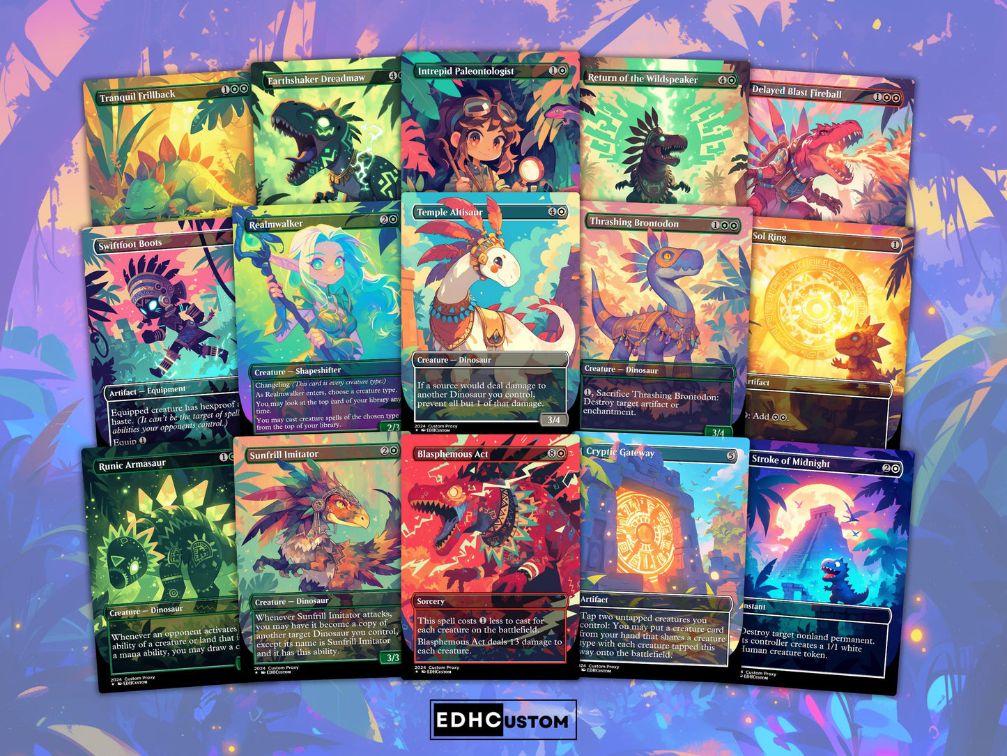 Dinosaur Proxy Deck Pantlaza 100 Cards + Sideboard + Tokens | Premium Quality Custom MTG Proxies for EDH Commander