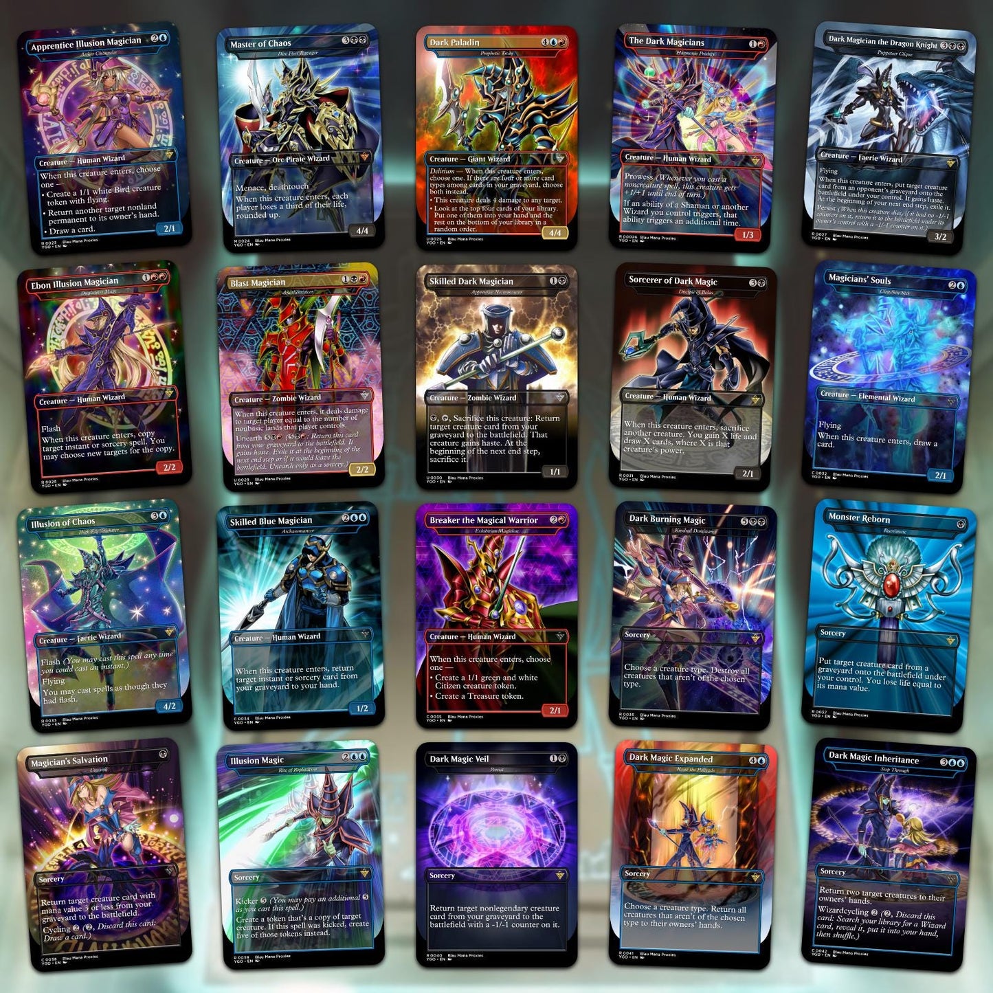 Yu-Gi-Oh MTG EDH Commander Proxy Deck - Dark Magic! - Wizards - 100 Cards, 8 Tokens - Magic - Gathering - Yugioh - Proxies - Orica
