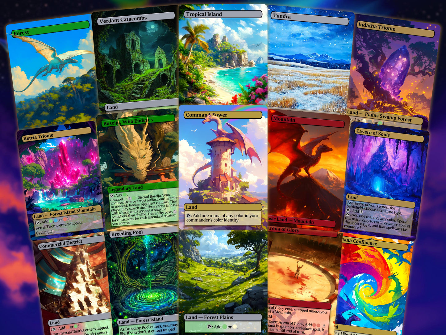 Dragon Tribal Commander Deck - Proxy - 4 Possible Commanders - 5 Colors - Tokens Included - Dragonstorm Upgrade Bundle - 110 card EDH Deck