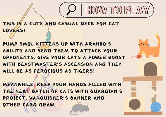 Arahbo Cat Tribal Proxy Commander Deck, 100 Cards + 14 Free Tokens | Cute Custom Full Art | MuraProxyArt